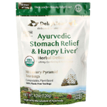 DelighTeas, Ayurvedic Stomach Relief & Happy Liver, травяной чай для выведения токсинов, без кофеина, 30 роскошных чайных пакетиков Pyramid, 120 г (4,2 унции)