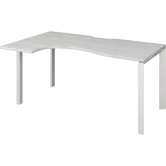 Стол эргономичный левый на металлокаркасе НТМП.П-040.ЛВ  1400x1000x750 Аргентум-МП