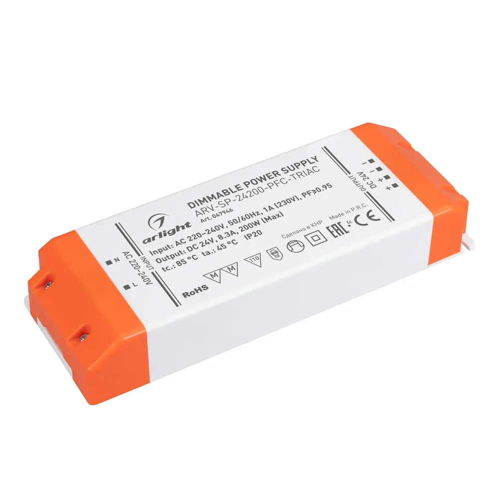 Блок питания ARV-SP-24200-PFC-TRIAC (24V, 8.3A, 200W) (Arlight, IP20 Пластик, 5 лет) Блок питания ARV-SP-24200-PFC-TRIAC (24V, 8.3A, 200W) (Arlight, IP20 Пластик, 5 лет)