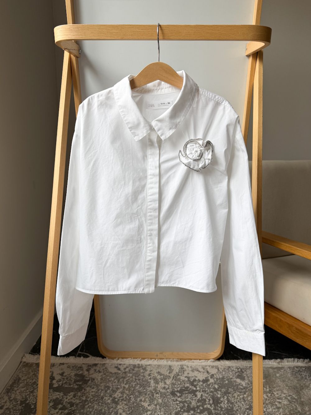 Хлопковая рубашка Zara, 164