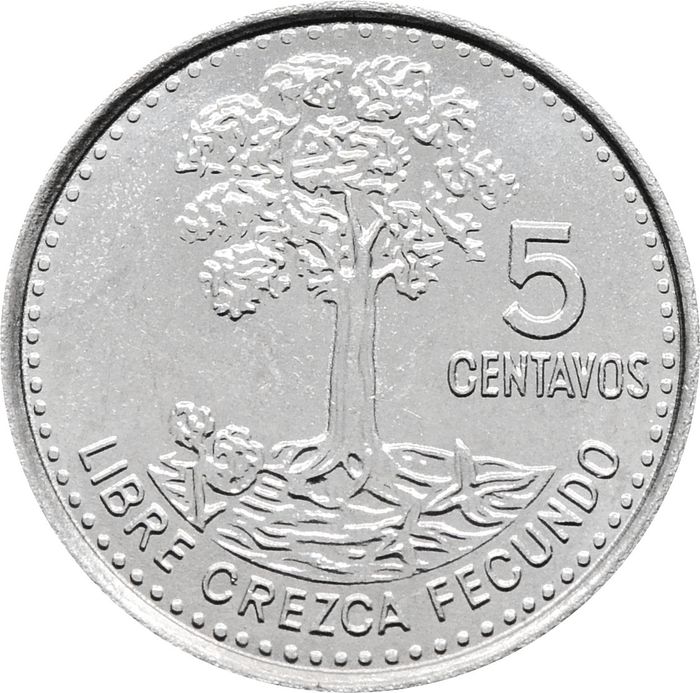 5 сентаво 2012 Гватемала. Хлопковое дерево