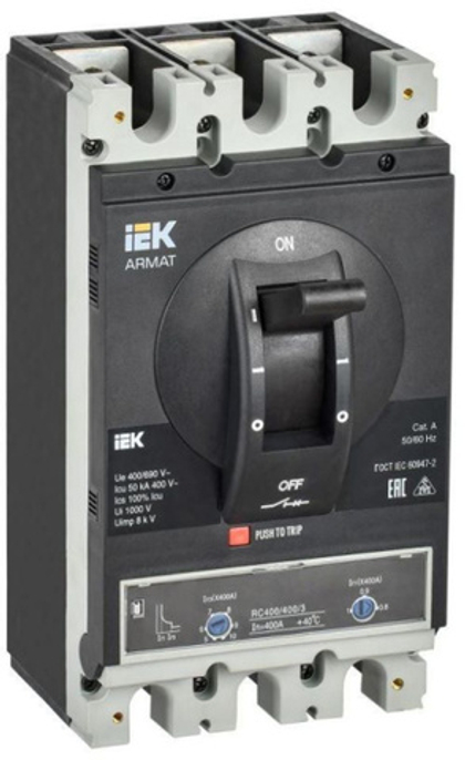 Автоматический выключатель в литом корпусе IEK AR-MCCB-3H-050-0400A-ATUC