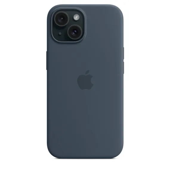 Чехол Silicone Case MagSafe для iPhone 15 Штормовой синий Storm blue