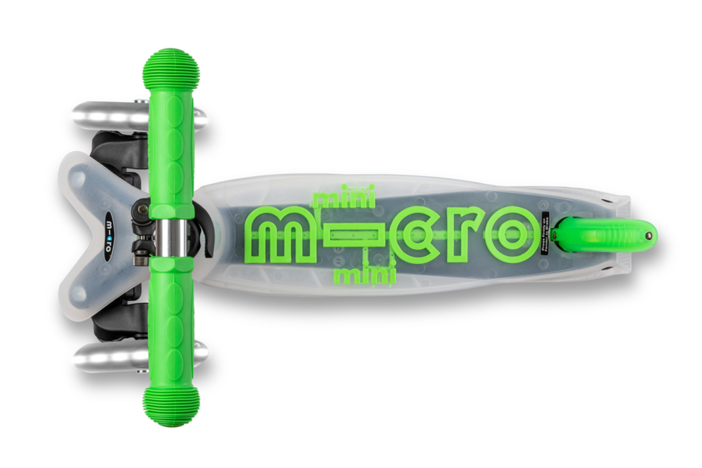 Самокат Mini Micro Deluxe Flux LED неоновый зеленый