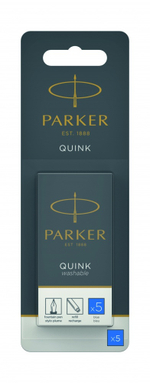 Картридж с смываемыми чернилами для перьевой ручки Parker "Cartridge Quink", Washable Blue, упаковка из 5 шт. в блистере