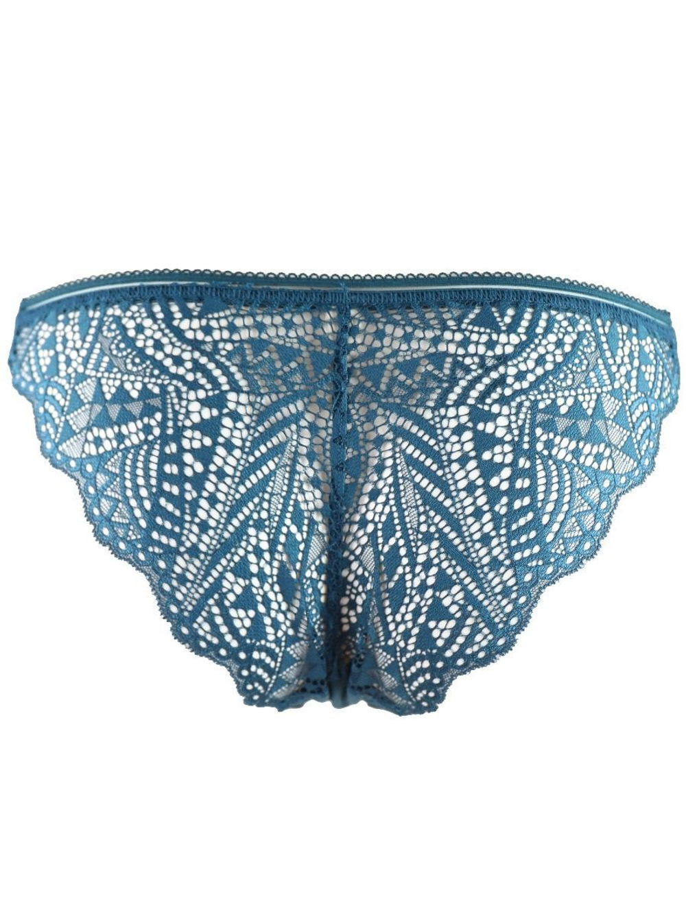 Женские кружевные трусы-бразилиана Geo Lace (Размер: L) (Цвет: бирюзовый)