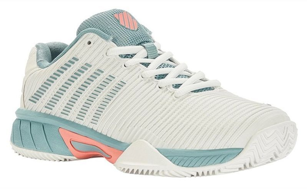детские Кроссовки теннисные K-Swiss Hypercourt Express 2 HB - blanc de blanc/nile blue/desert flower