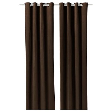 IKEA SANELA  (ИКЕА САНЕЛА)  -  Гардина, 2 шт. - темно-коричневый/с петлями 140х280 см