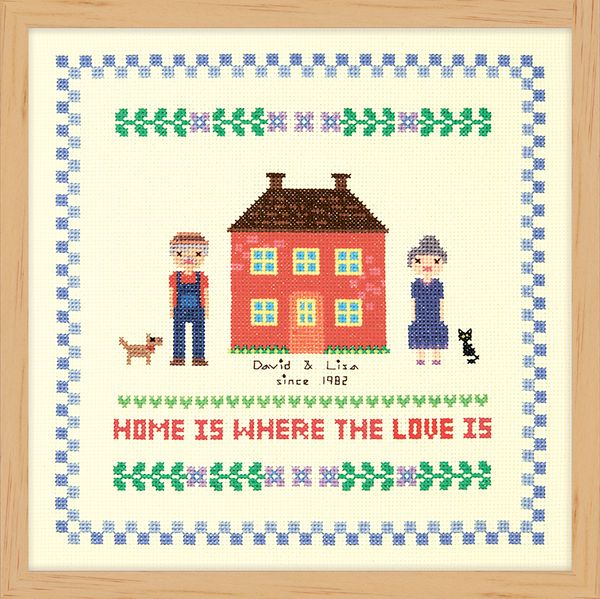 Набор для вышивания нитками XIU Crafts, Дом красного цвета, 25х25 см