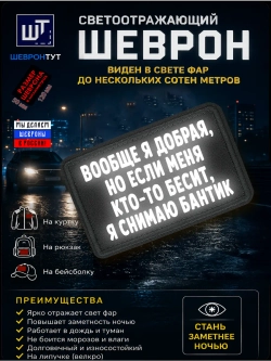 Светоотражающий шеврон на липучке "Вообще я добрая..."