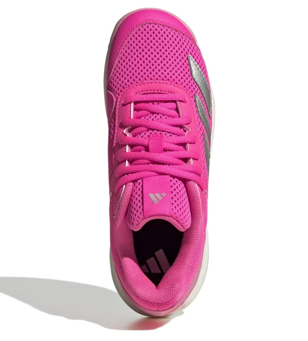 Детские теннисные кроссовки Adidas Courtflash Tennis K - lucid pink/silver metallic/bliss pink