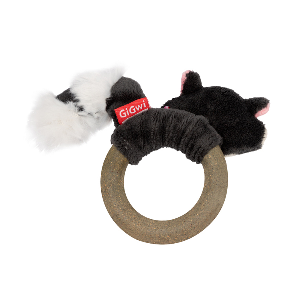 85049 Игрушка для кошек Енот с кольцом из мататаби 11 см, серия CATCH & SCRATCH ECO, Gigwi