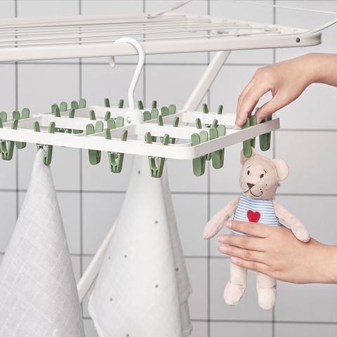 Сушилка для белья с 24 прищепками IKEA SLIBB (СЛИББ), Зеленый