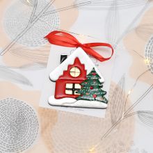 Ёлочная игрушка "Домик" со стразами Swarovski