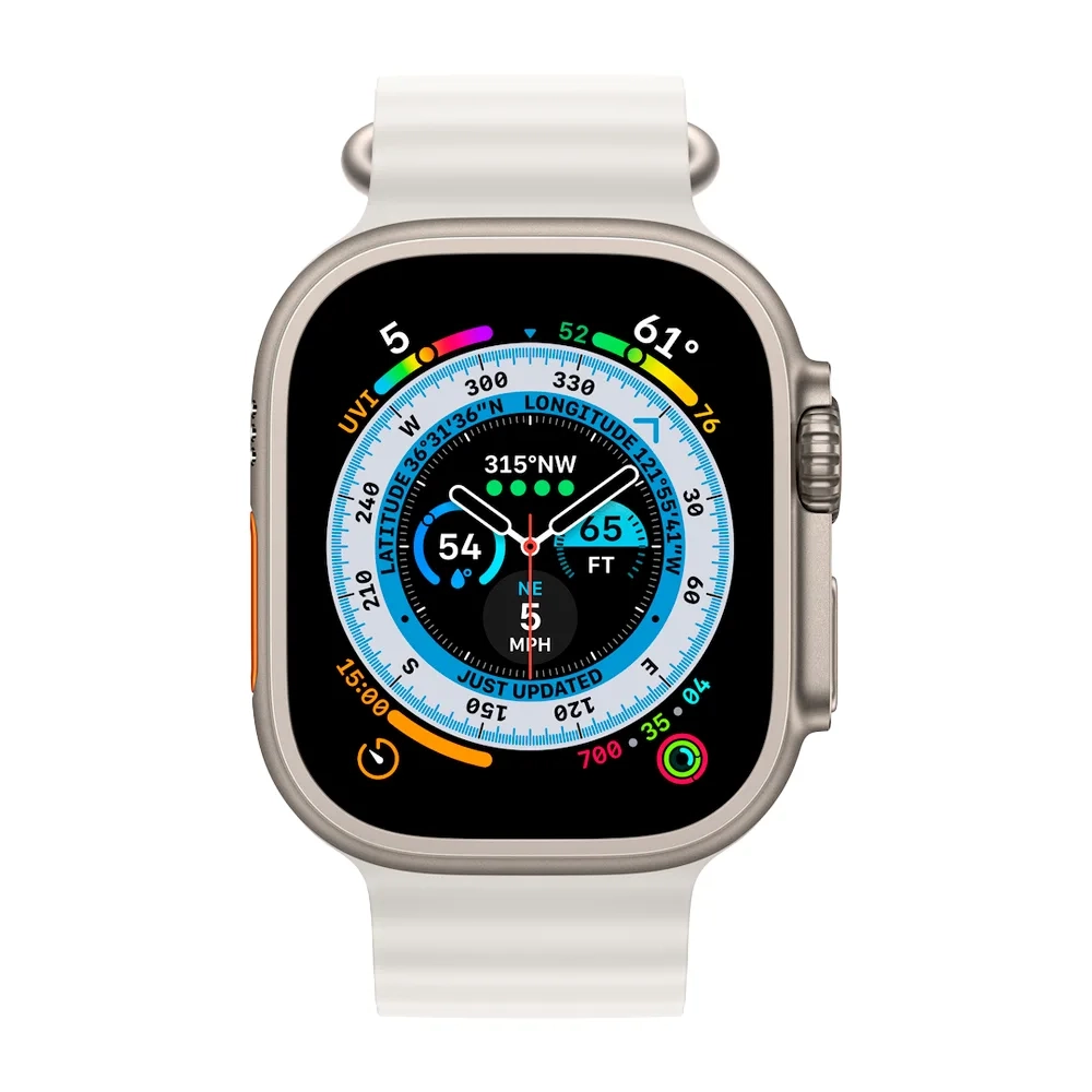 Умные часы Apple Watch Ultra GPS + Cellular, 49mm, Titanium White Ocean Band (Белый)
