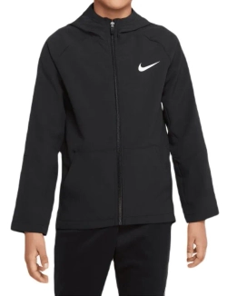 Детская теннисная толстовка Nike Boys Dri-Fit Woven Training - black/black/black/white