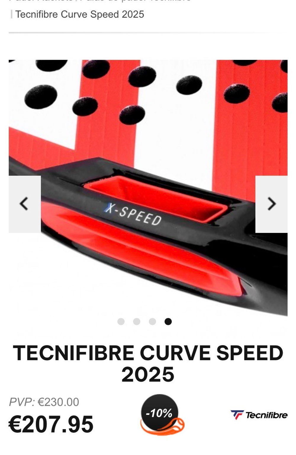 Tecnifibre, CURVA SPEED, Padel Racket, 16CURVASP5, 3490150225861