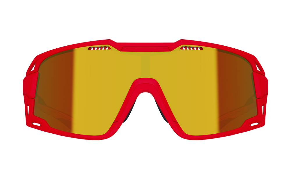 Спортивные очки 720armour Flash / Matte Ferrari Red / Ferrari Red Temple / Champion Gold Ti / Cylinder Lens