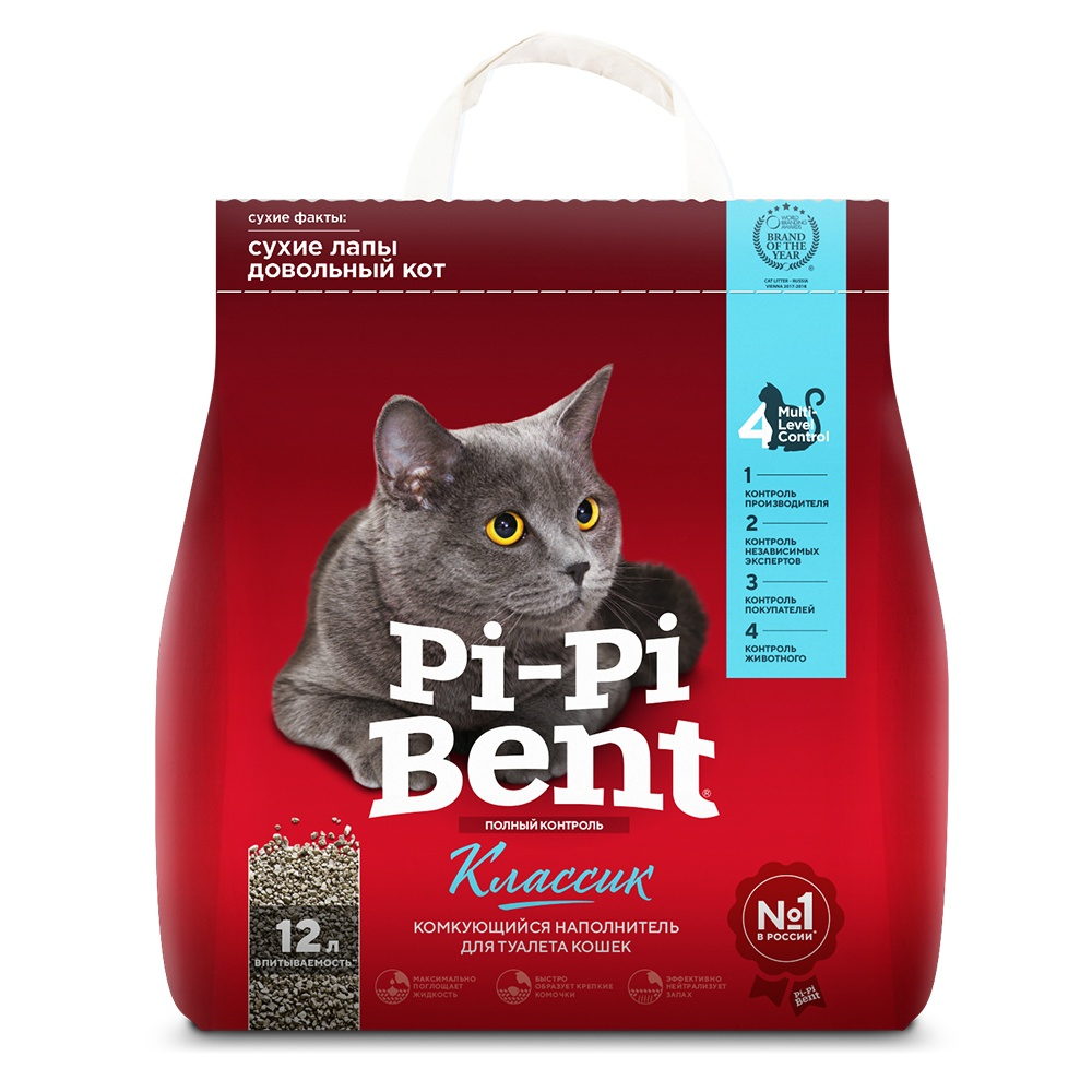 Наполнитель Pi Pi Bent классик комкующийся для кошек 3 кг