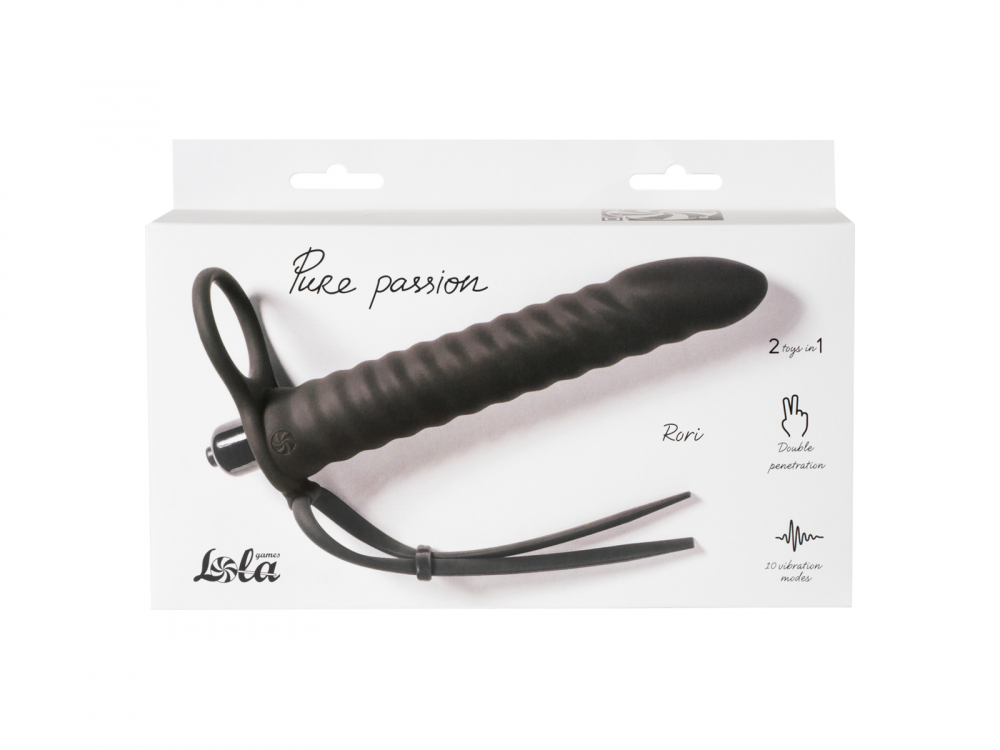Lola games Pure Passion Rori Black - Вибронасадка для Двойного Проникновения