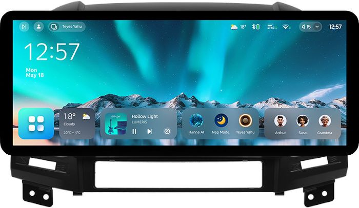 Магнитола для Hyundai Santa Fe 2 CM 2006-2012 (рамка черная) - Teyes CC4 монитор 12.3" 2K QLED + рамка 9, Android 14, Быстрейшая, Snapdragon 680, DSP, CarPlay, 4G SIM-слот