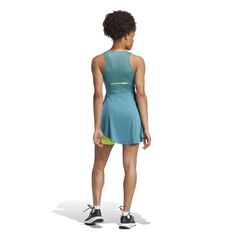 Женская теннисное платье adidas Pro Dress Women - Petrol, Neon Yellow