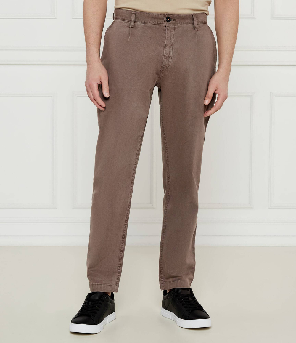 Брюки Chino-Pleated BOSS ORANGE - коричневый(50539130)