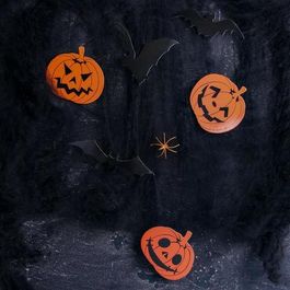 Карнавальный набор Halloween паутина, фигурки тыквы, летучие мыши