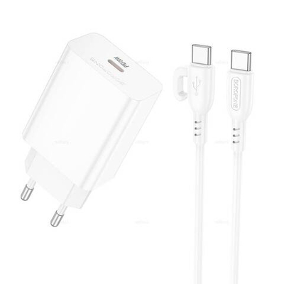 Зарядное устройство для Type-C Borofone PD20W BA21A Pro QC3.0 (white)