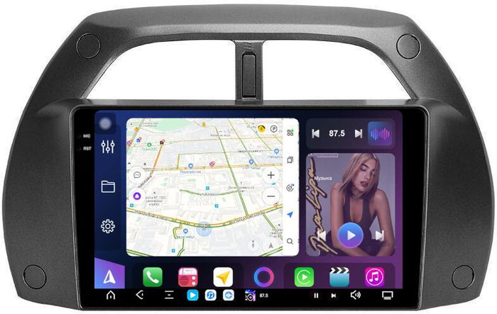 Магнитола для Toyota RAV4 2 2000-2003 - FarCar S500-TS20 монитор 9.5" 2K QLED на Android 14, Быстрейшая, CarPlay, 4G SIM-слот