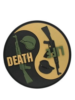 Шеврон на липучке Life Death Инь Янь бежевый