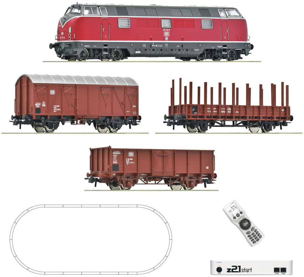 Цифровой набор Z21 Тепловоз BR 221 + грузовые вагоны, DB, Roco 5110008