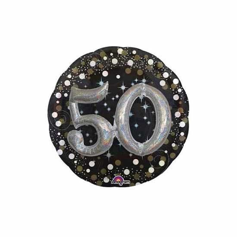 Шар фигура с обьемными цифрами на 50 лет, 81 см