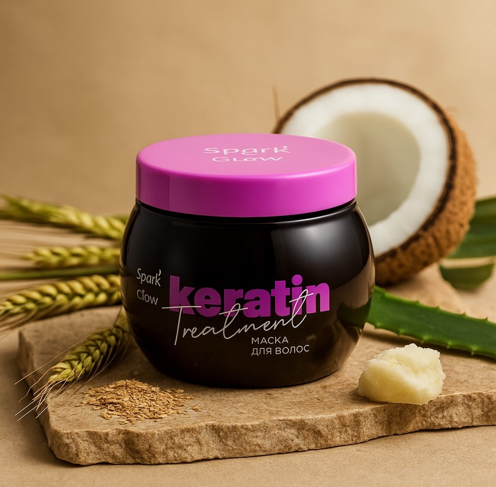 Маска для волос с эффектом кератина - Hair mask with keratin effect, 500мл