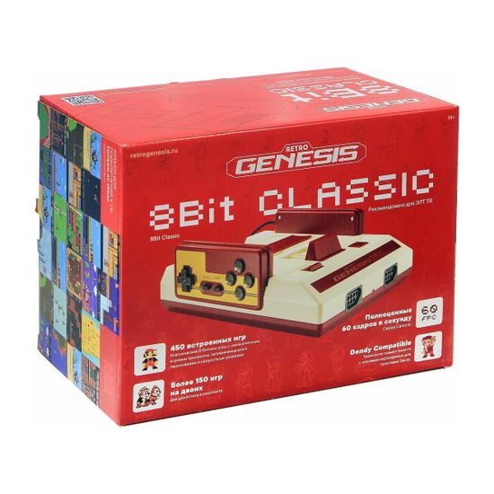 Игровая приставка Retro Genesis 8 Bit Classic, 450 игр — комплект или упаковка