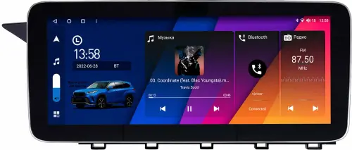 Магнитола для Mercedes-Benz GLK 2008-2012 - Canbox H-Line 0650 монитор 12.3" QLED в стиле MERCEDES на Android 10, Быстрая, ТОП-процессор, CarPlay, 4G SIM-слот