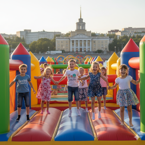 Батут купить в Хабаровске — Надувные аттракционы БатутМастер 🎉