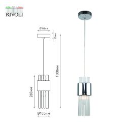 Светильник подвесной (подвес) Rivoli Deborah 3148-201 1 х Е14 40 Вт модерн потолочный | Модерн
