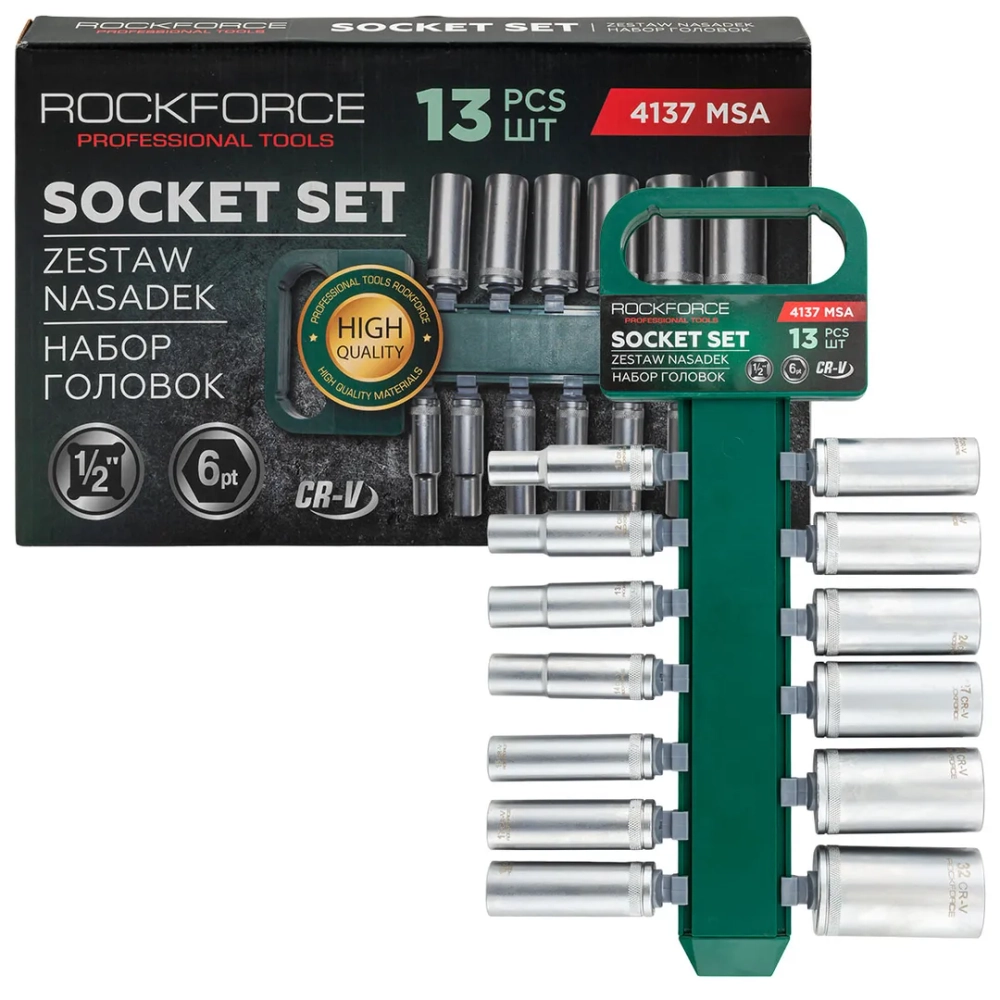 Головки, набор 13пр., 1/2''(6гр.) RockFORCE RF-4137 MSA