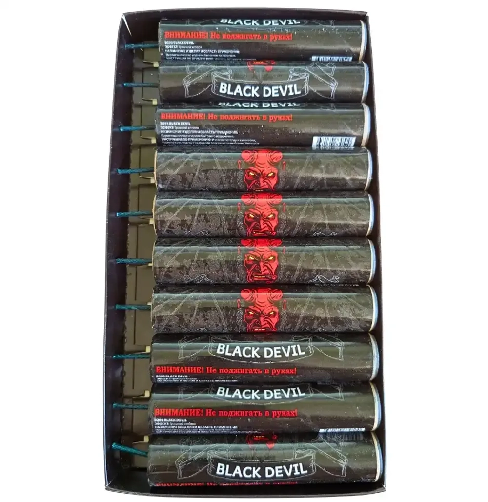 Купить очень мощные петарды B205 Black Devil — русские петарды ТМ Волк.
