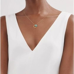 Подвеска из жёлтого золота 18k с бирюзой, Tiffany 💠Open heart 16mm