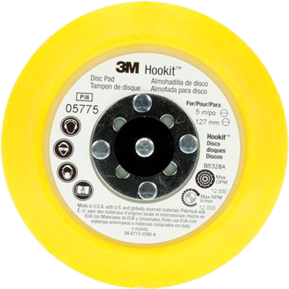 3M Hookit Оправка, 125 мм х 19 мм, средняя, без отверстий, 5/16,