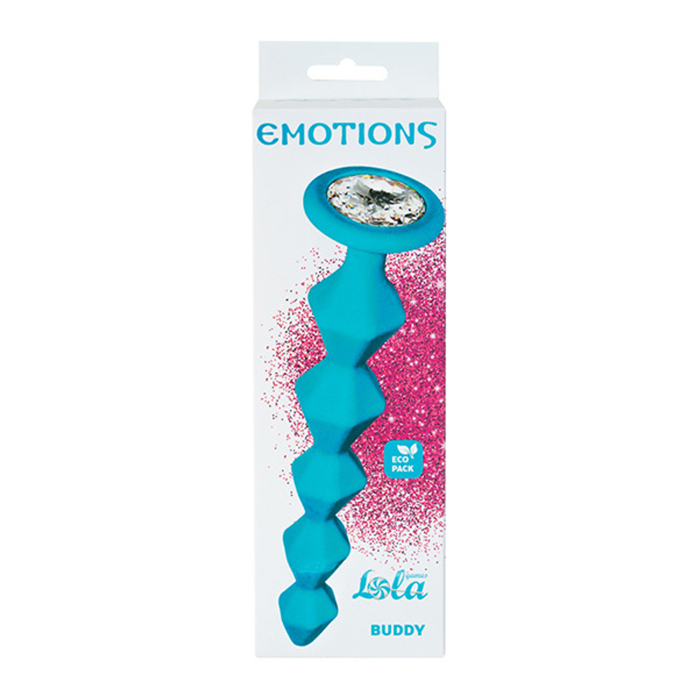 Анальная цепочка 17,7см с кристаллом Lola Games Emotions Buddy Turquoise 1400-02lola