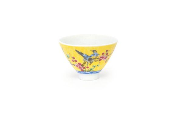 Miseczka na herbatę porcelanowa "Ptak na gałęzi", 70 ml