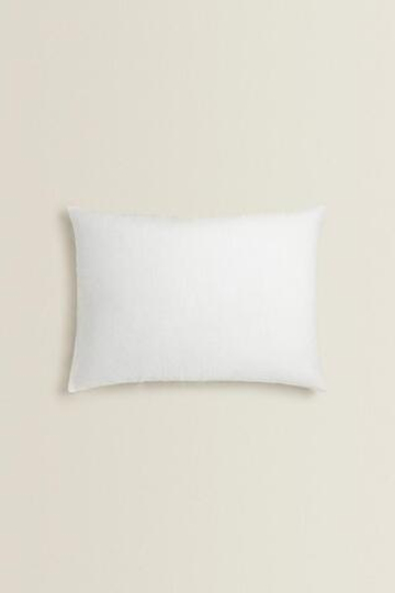 ZARA HOME ОДНОТОННЫЙ ЛЬНЯНОЙ ЧЕХОЛ ДЛЯ ДЕКОРАТИВНОЙ ПОДУШКИ, БЕЛЫЙ