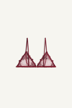 ZARA БЮСТГАЛЬТЕР С КРУЖЕВОМ - LIMITED EDITION, БУРГУНДИ