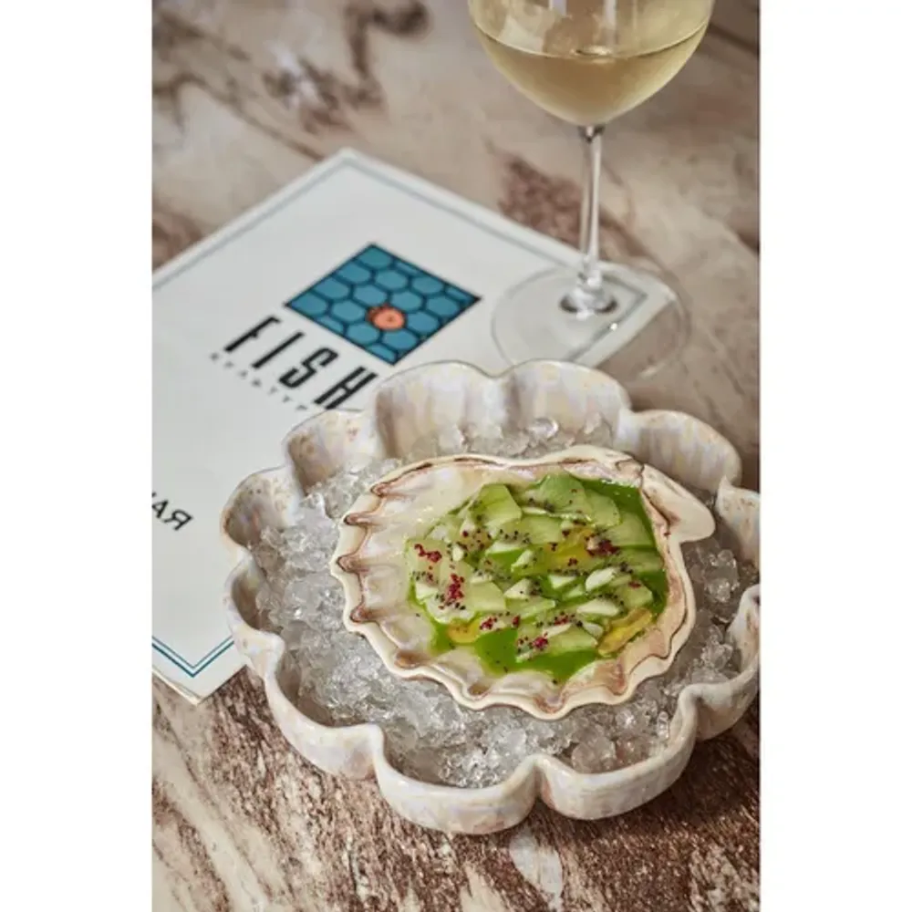 Блюдо для подачи 15*15 см h5,5 см 125 мл емкость для закусок Pearl Shell Frutti di Mare P.L. [1]