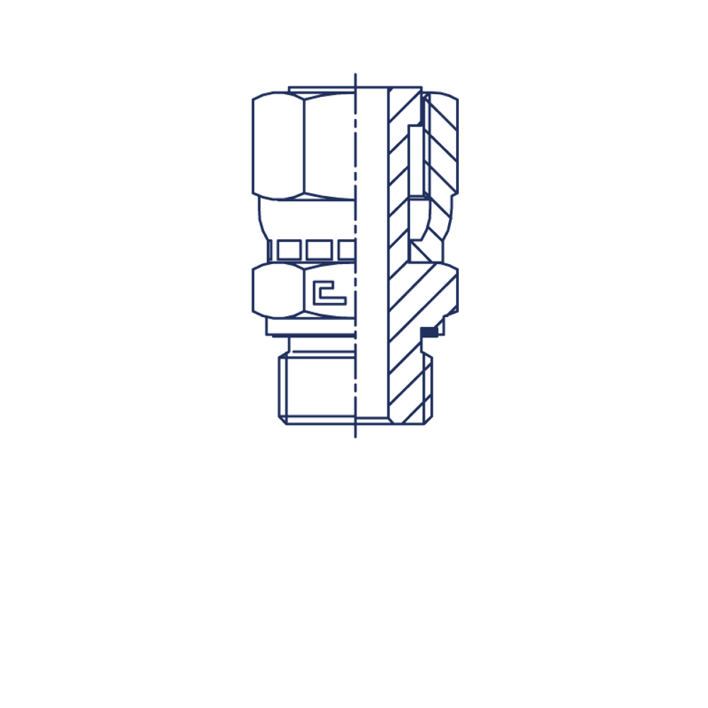 Штуцер FE D06 ORFS 9/16 - BSP 1/4 (обжатая гайка)