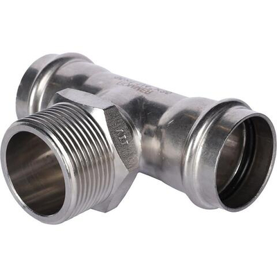 ROMMER Тройник с НР 35x1 1/4" из нержавеющей стали прессовой
