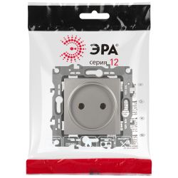 Розетка ЭРА Серия 12 12-2105-16 2P 16А-250В титан | Эра 12